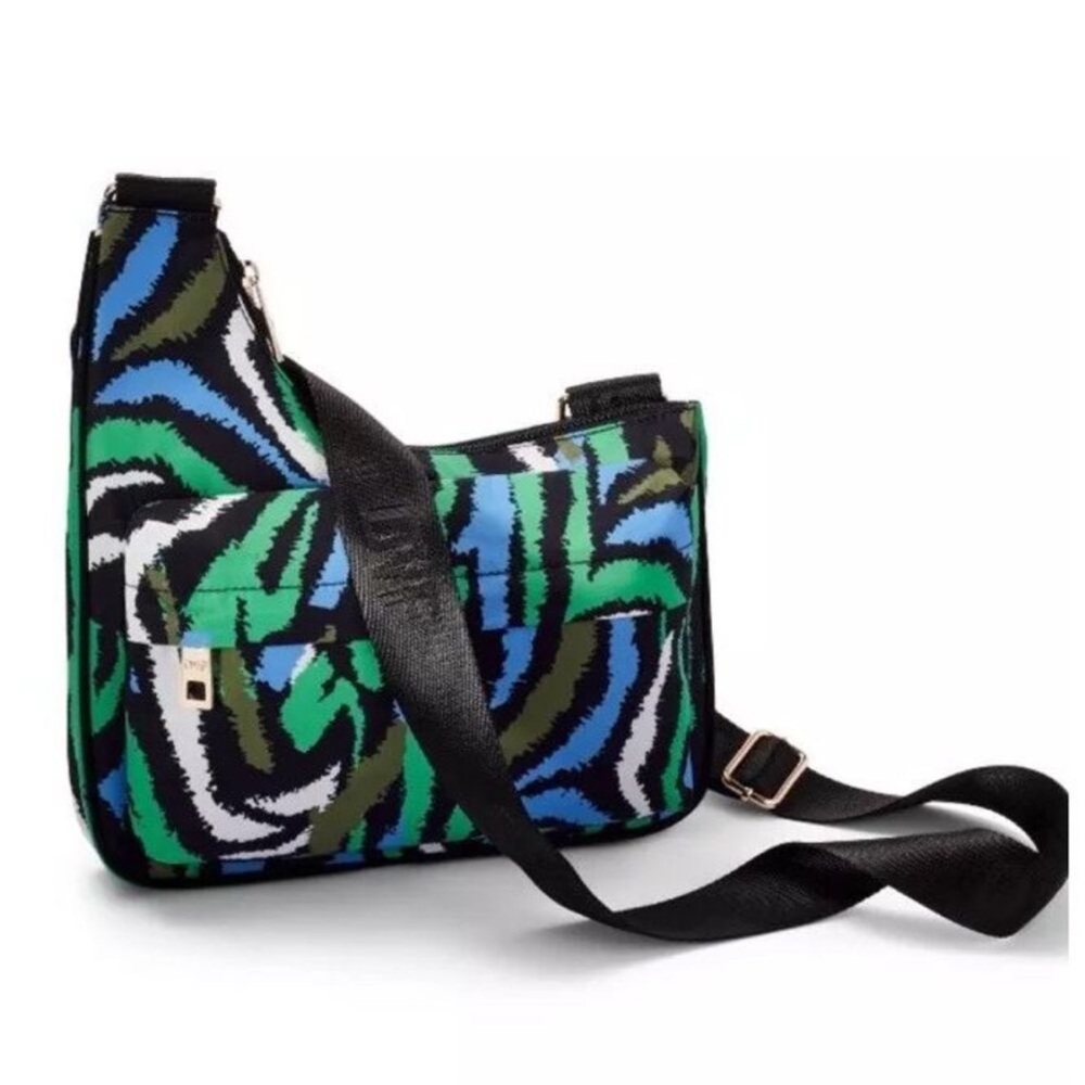 🌴 Diane Von Furstenberg Disco Zebra Green Utility Crossbody Bag - Picture 6 of 8